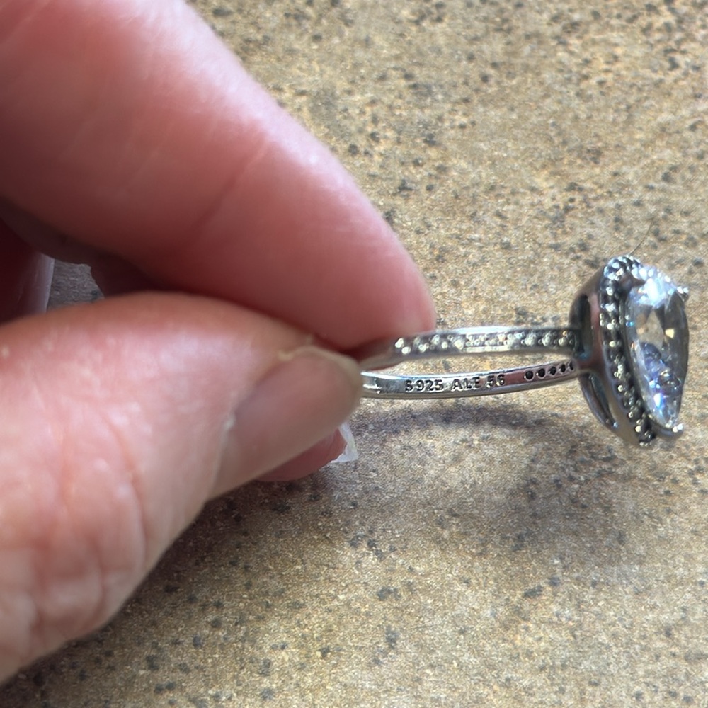Pandora Pear Shape Silver Ring - image 7